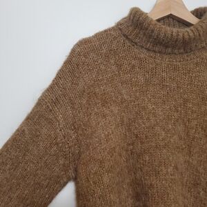 Kaffe Medium Wool Mix Sweater Kasarla Roll Neck Pullover Brown Knit Turtleneck